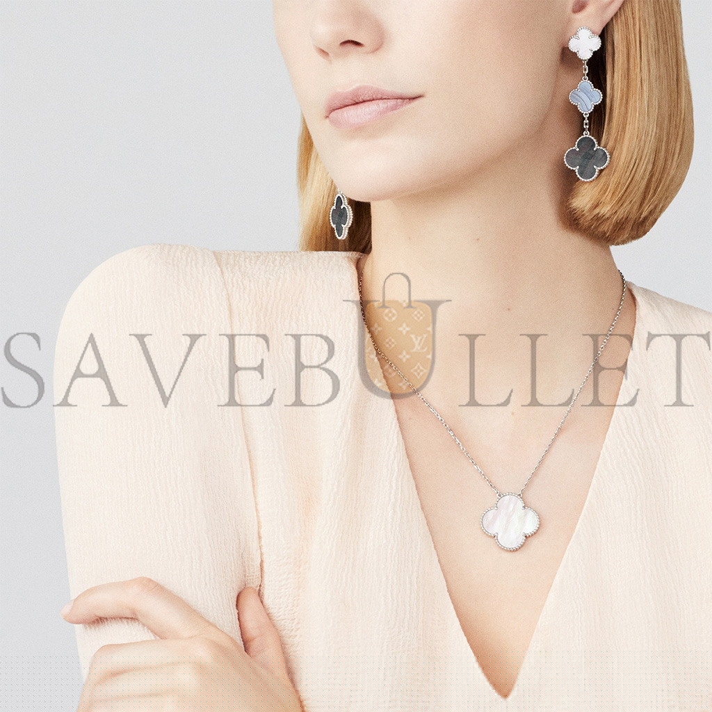 V*N CL*F arpels magic alhambra pendant - white gold, mother-of-pearl vcarn32200